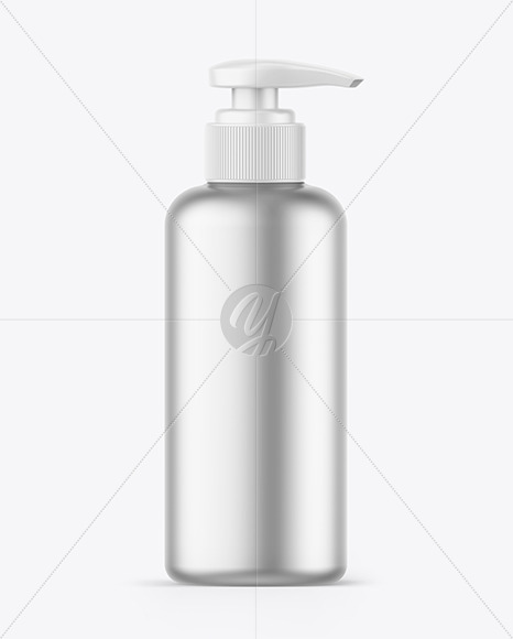 Matte Metallic Soap Bottle w/ Pump Mockup