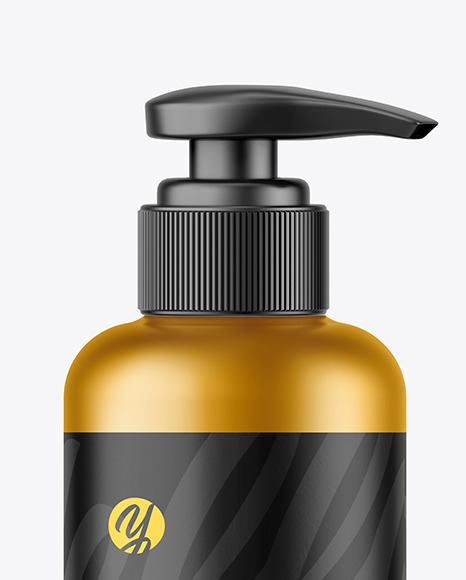 Matte Metallic Soap Bottle w/ Pump Mockup