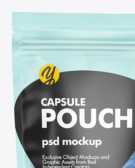 Frosted Plastic Pouch w/ Pills Mockup