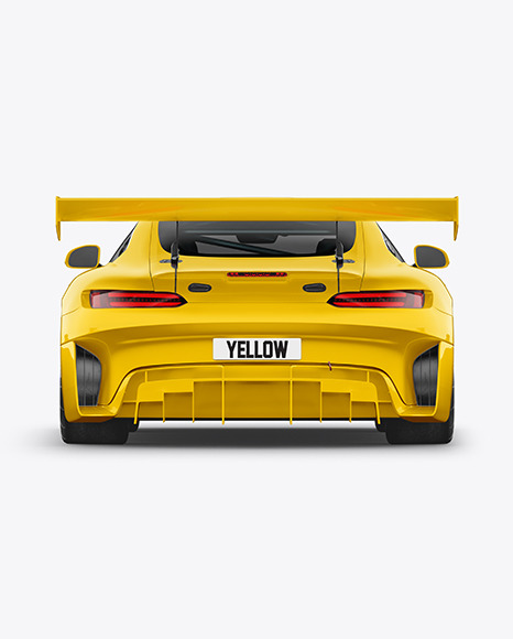 Sport Car Mockup - Back View