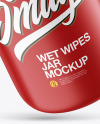 Opened Matte Wet Wipes Jar Mockup