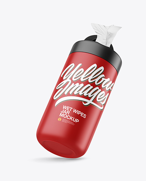 Matte Wet Wipes Jar Mockup