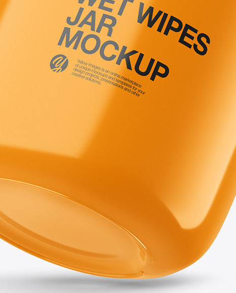 Glossy Wet Wipes Jar Mockup