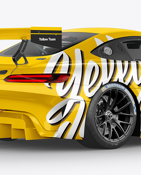 Sport Car Mockup - Back Half Side View