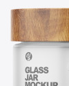 60ml Frosted Glass Jar W/ Wooden Lid Mockup