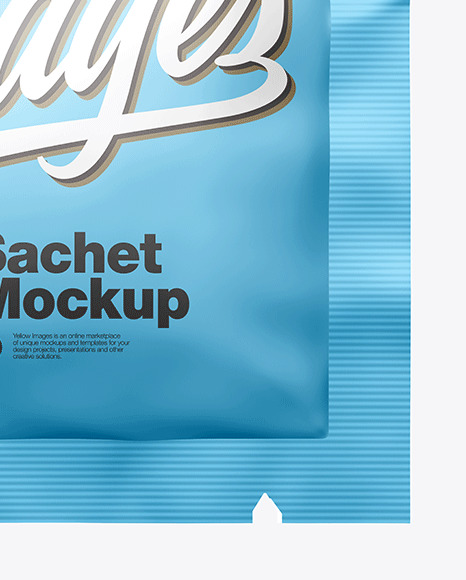 Matte Metallic Square Sachet Mockup