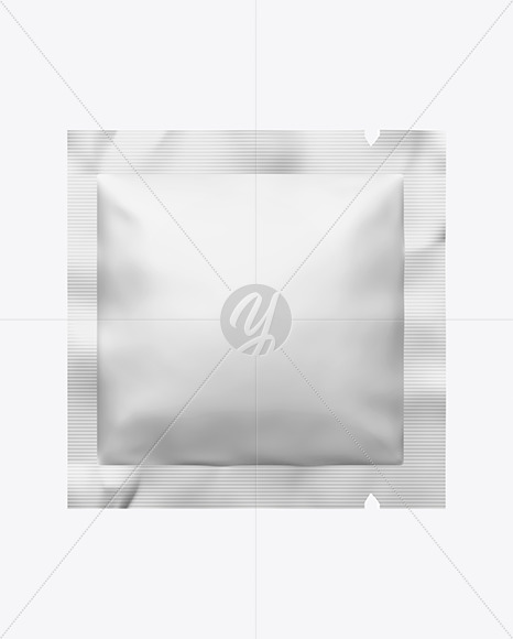 Matte Metallic Square Sachet Mockup