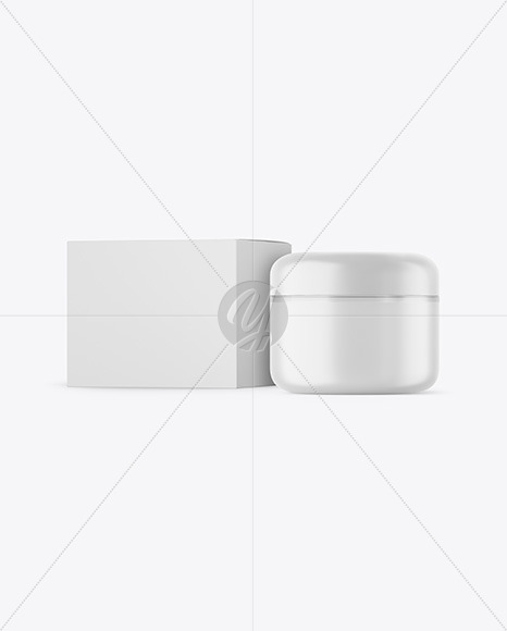 Frosted Cosmetic Jar with Box Mockup