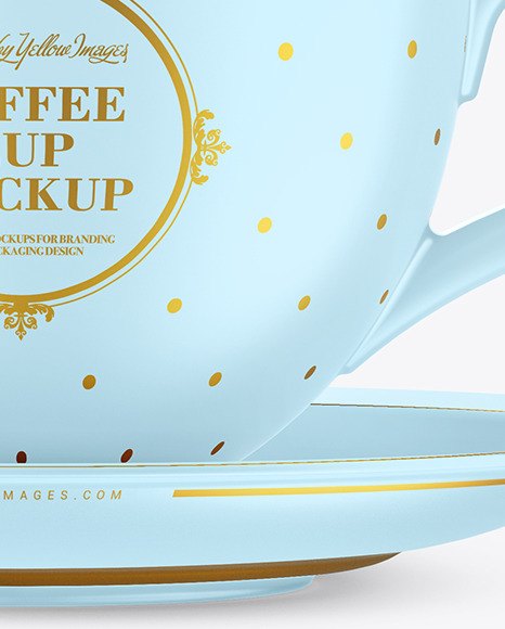 Matte Coffee Cup w/ Plate Mockup