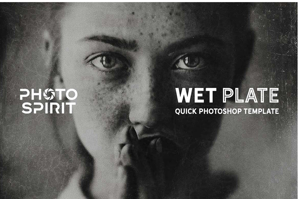 WET PLATE Photoshop Template PRO