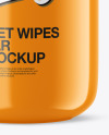 Glossy Wet Wipes Jar Mockup