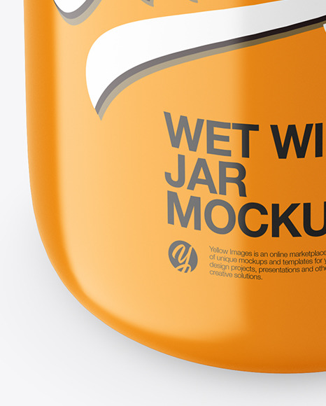 Glossy Wet Wipes Jar Mockup