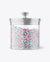 Glass Jar with Dragee Mockup