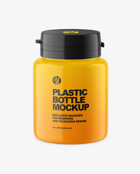 Glossy Plastic Jar Mockup