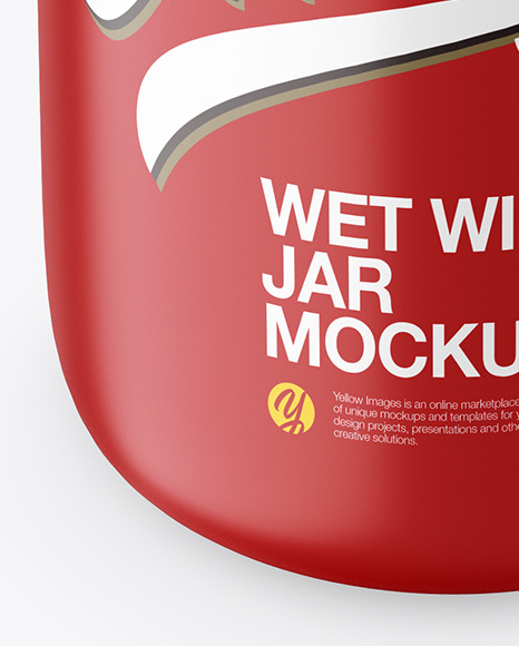 Matte Wet Wipes Jar Mockup