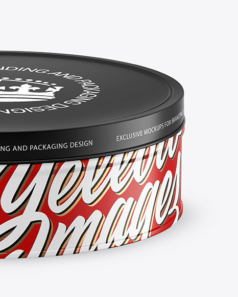 Matte Round Tin Box Mockup