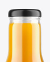 Glass Bottle with Apple Juice Mockup