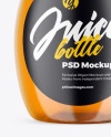 Glass Bottle with Apple Juice Mockup