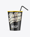 Glossy Soda Cup w/ Straw Mockup