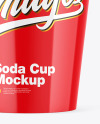 Glossy Soda Cup w/ Straw Mockup