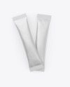 Two Matte Metallic Stick Sachets Mockup