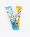 Two Matte Metallic Stick Sachets Mockup