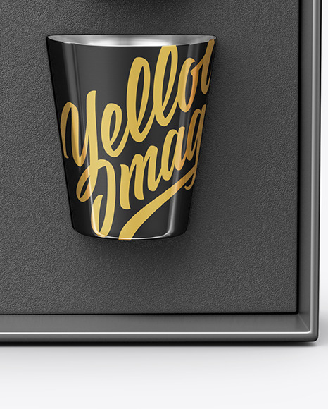 Metallic Flask In Box Mockup