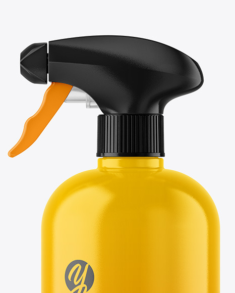 Glossy Spray Bottle Mockup