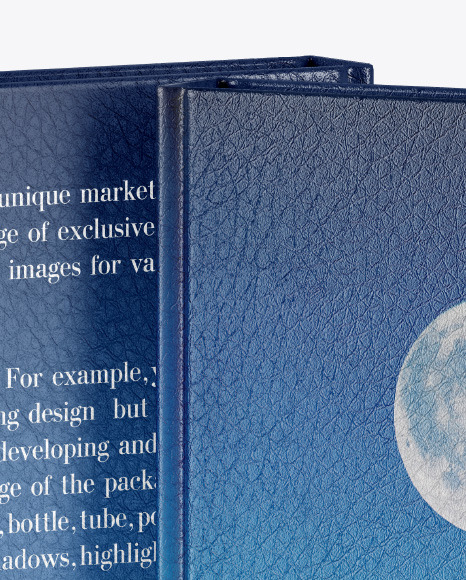 Two Hardcover Books w/ Leather Covers Mockup