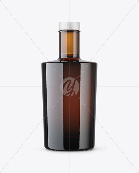 Amber Glass Bottle with Wooden Cap Mockup Amber Glass Bottle with Wooden Cap Mockup