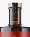 Amber Glass Bottle with Wooden Cap Mockup Amber Glass Bottle with Wooden Cap Mockup