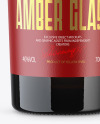 Amber Glass Bottle with Wooden Cap Mockup Amber Glass Bottle with Wooden Cap Mockup