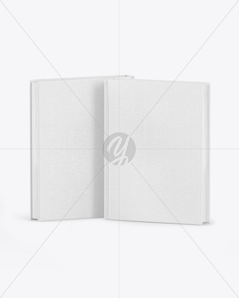 Two Hardcover Books w/ Fabric Covers Mockup