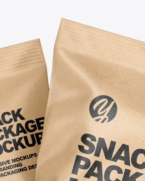 Two Kraft Snack Package Mockup