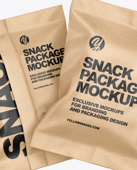 Two Kraft Snack Package Mockup