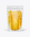 Clear Plastic Pouch w/Dried Mango Mockup