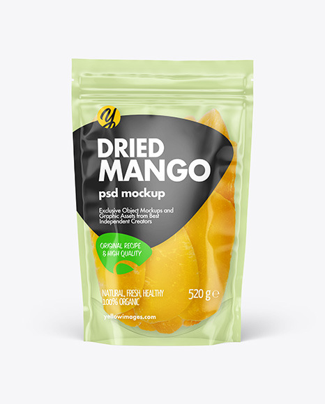 Clear Plastic Pouch w/Dried Mango Mockup