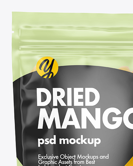 Clear Plastic Pouch w/Dried Mango Mockup