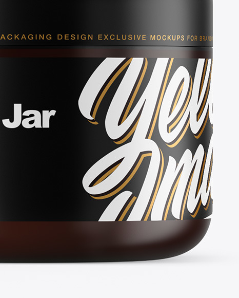 Frosted Amber Cosmetic Jar with Box Mockup