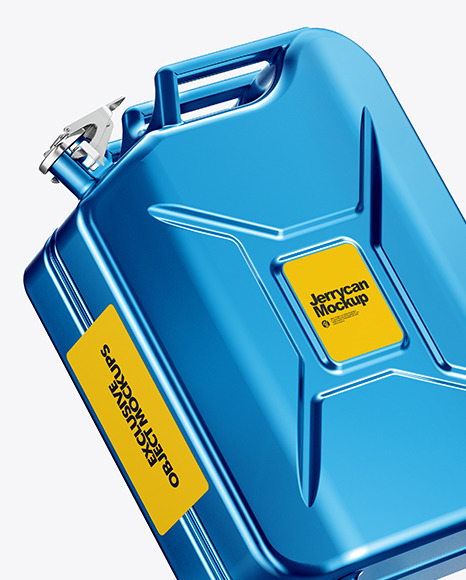 Metallic Fuel Jerrycan Mockup - Half Side View