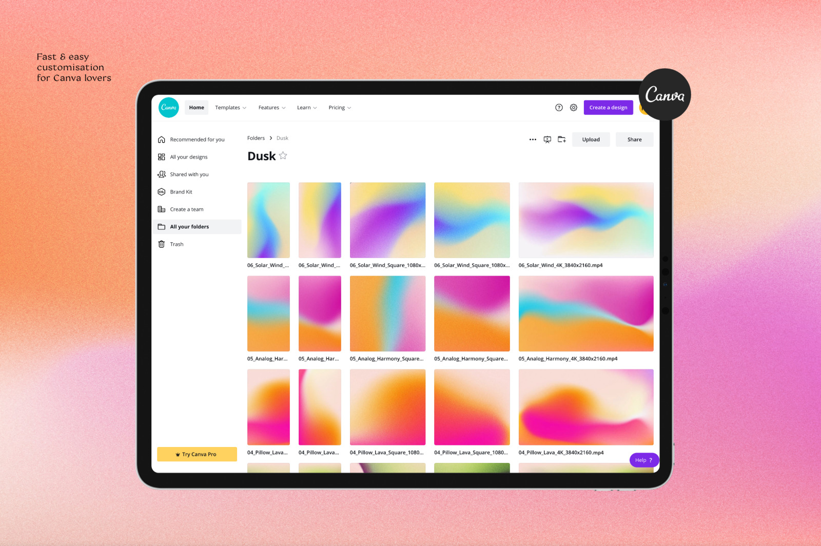 DUSK - Animated Gradients Backgrounds DUSK - Animated Gradients Backgrounds