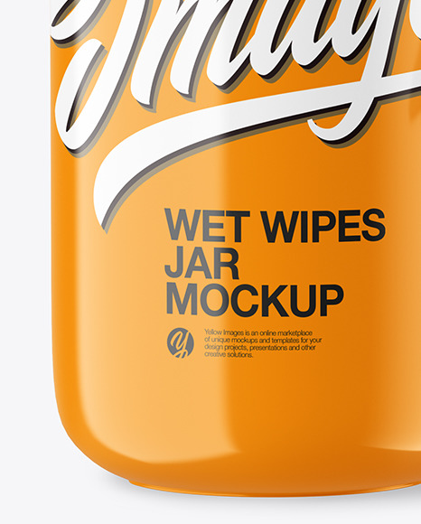 Two Glossy Wet Wipes Jars Mockup