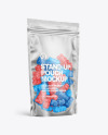 Frosted Stand-up Pouch with Gummies Mockup