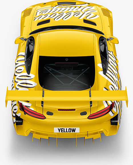 Sport Car Mockup - Back View (High-Angle-Shot)