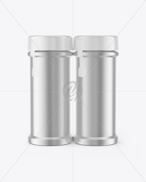 Two Metallic Spice Jars Mockup