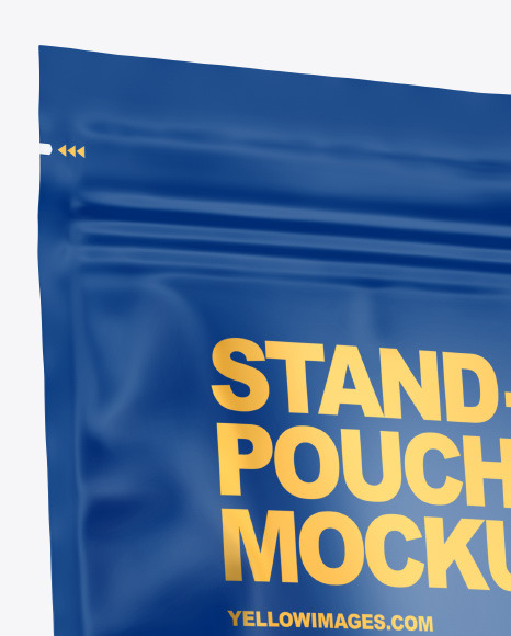 Frosted Stand-up Pouch with Gummies Mockup