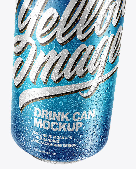 Can With Water Drops Mockup