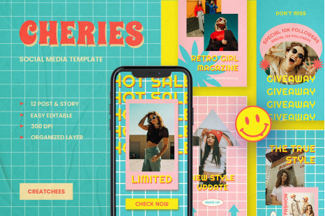 Cheries Retro Instagram Template - Nostalgia