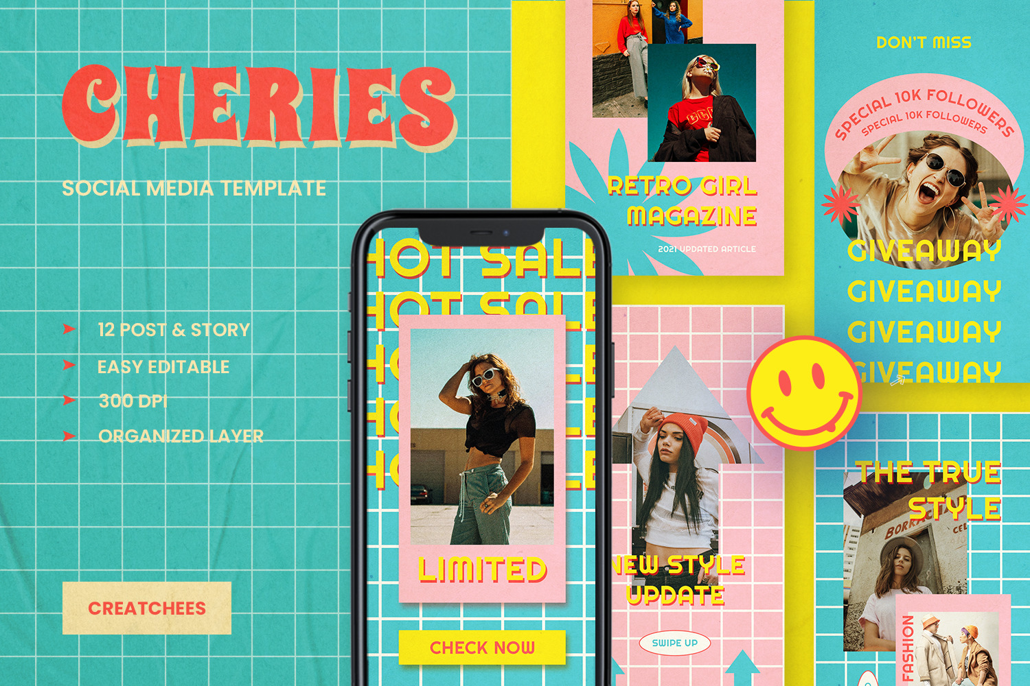Cheries Retro Instagram Template Cheries Retro Instagram Template