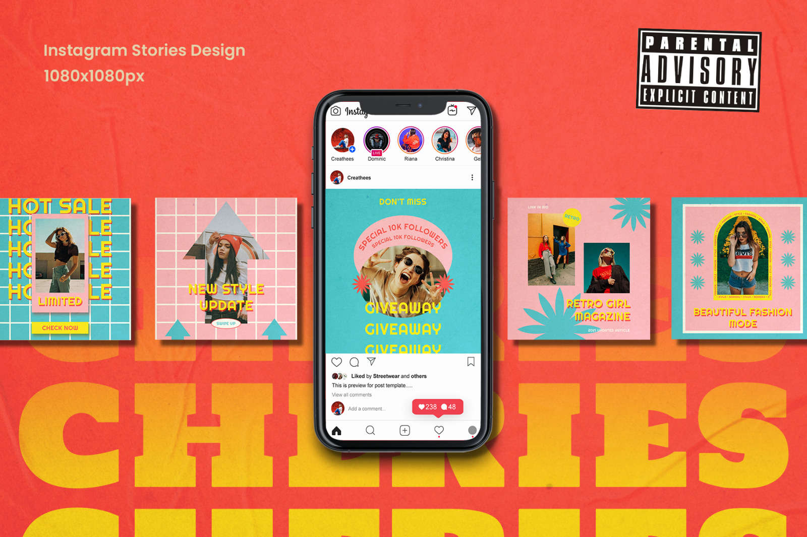 Cheries Retro Instagram Template Cheries Retro Instagram Template